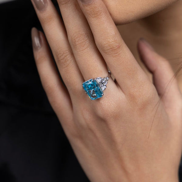 Ocean Glow Emerald-Cut Ring