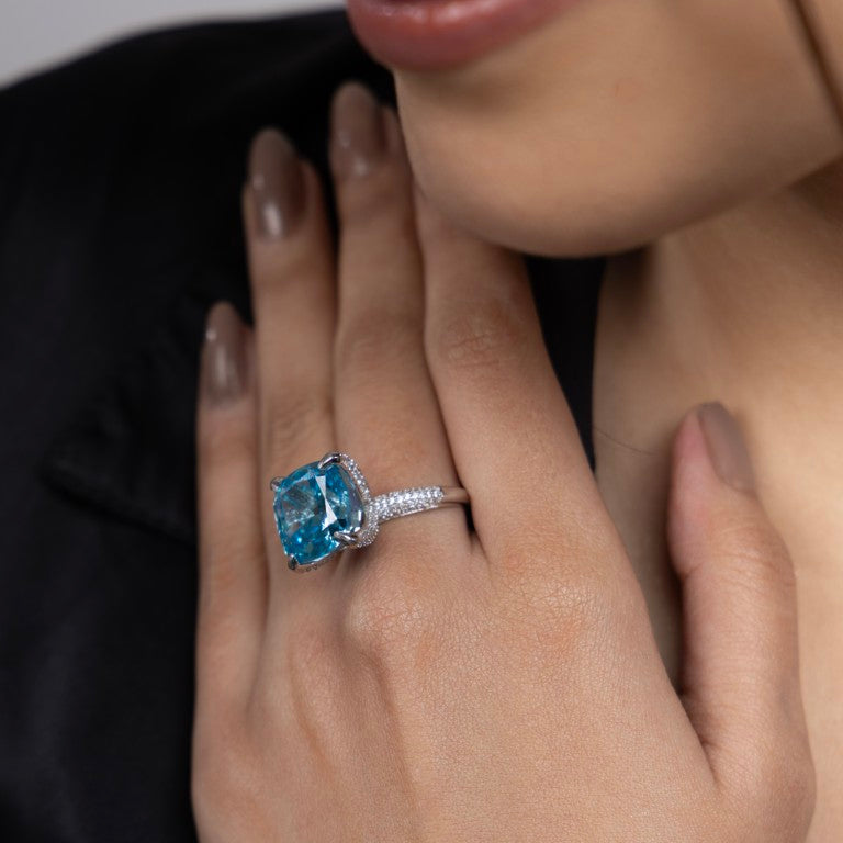 Aquamarine Dream Solitaire Ring