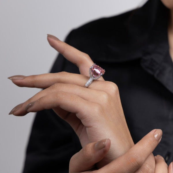 Blush Elegance Solitaire Ring