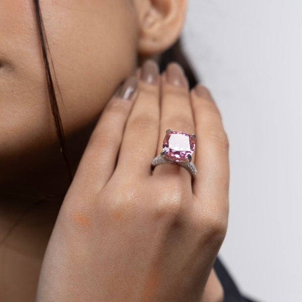 Blush Elegance Solitaire Ring