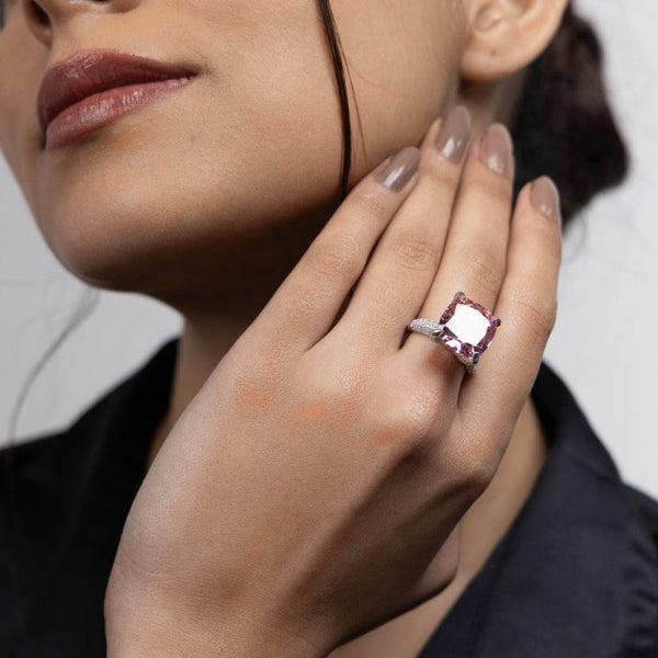 Blush Elegance Solitaire Ring