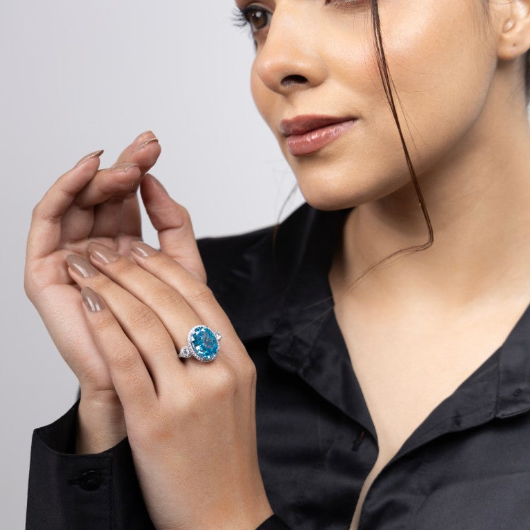 Oceanic Halo Elegance Ring