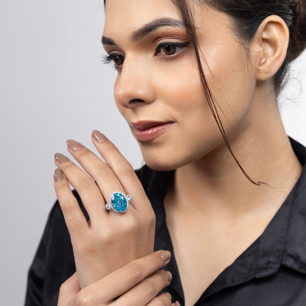 Oceanic Halo Elegance Ring