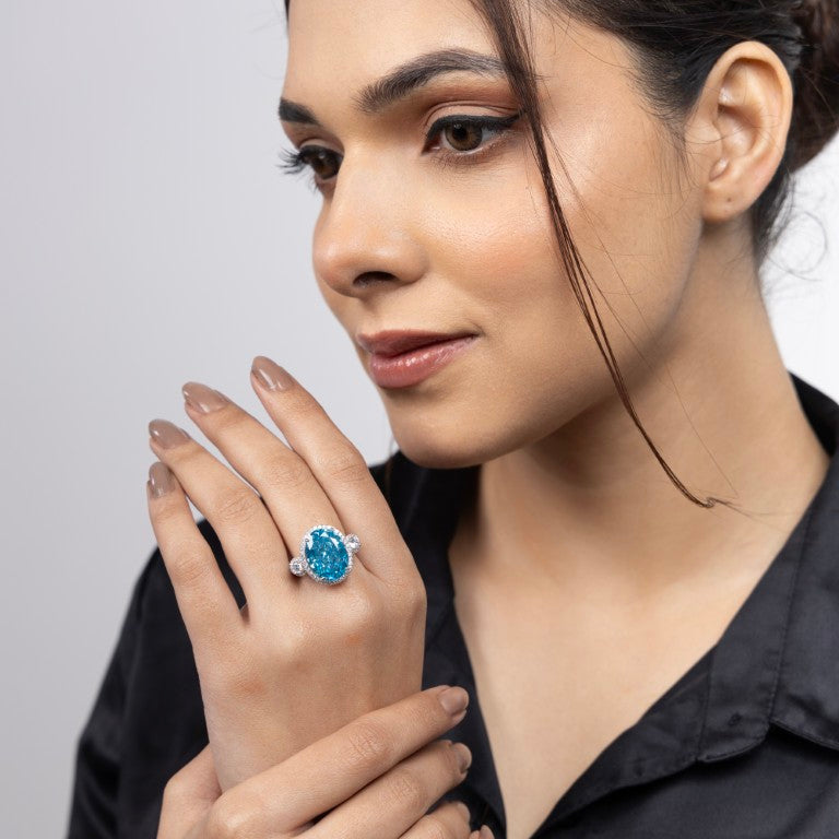 Oceanic Halo Elegance Ring