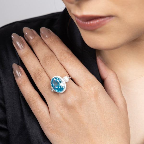 Oceanic Halo Elegance Ring