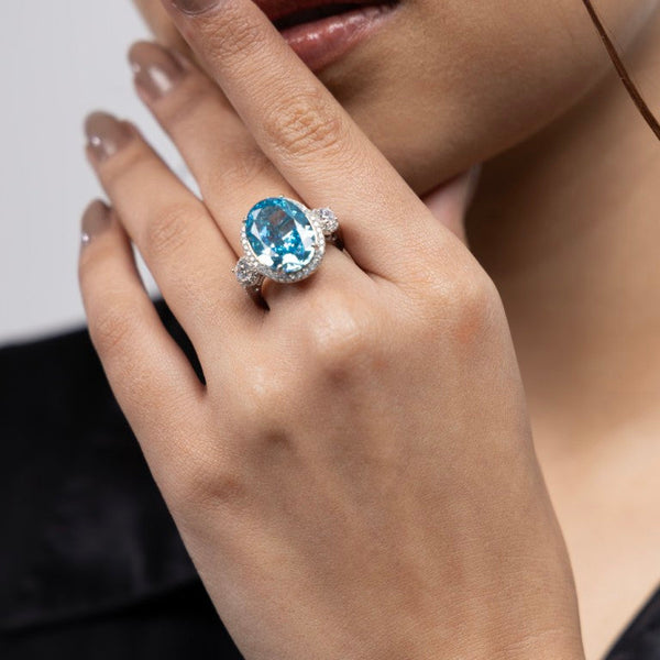 Oceanic Halo Elegance Ring