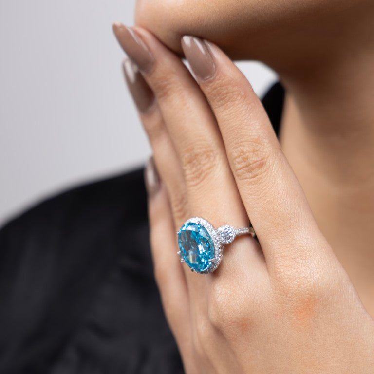 Oceanic Halo Elegance Ring