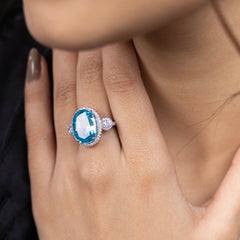 Oceanic Halo Elegance Ring