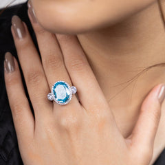 Oceanic Halo Elegance Ring
