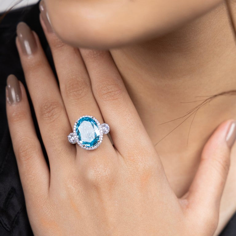 Oceanic Halo Elegance Ring