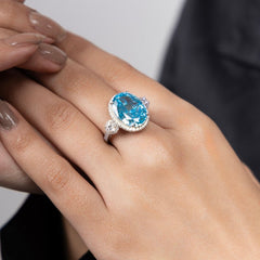 Oceanic Halo Elegance Ring