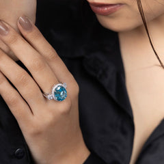 Oceanic Halo Elegance Ring