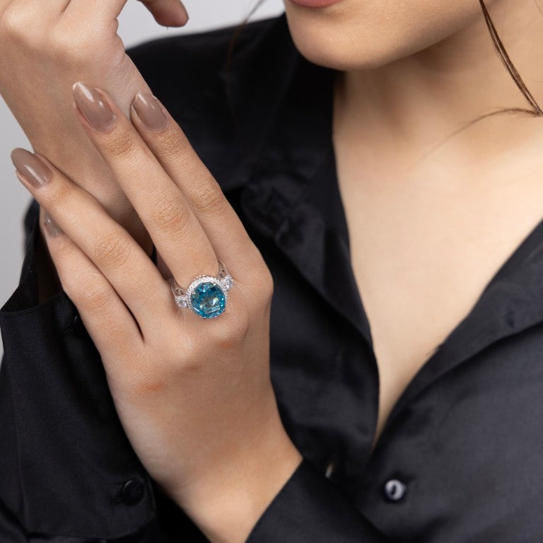 Oceanic Halo Elegance Ring