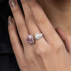 Pink Blossom Dual-Stone Ring