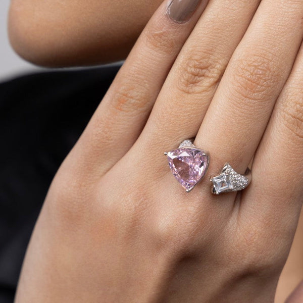 Pink Blossom Dual-Stone Ring