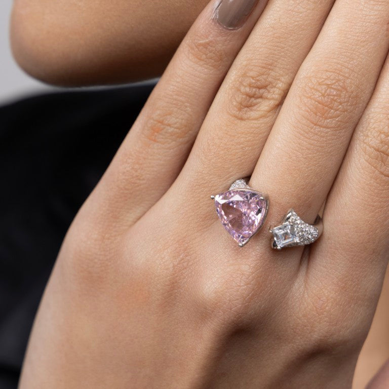 Pink Blossom Dual-Stone Ring