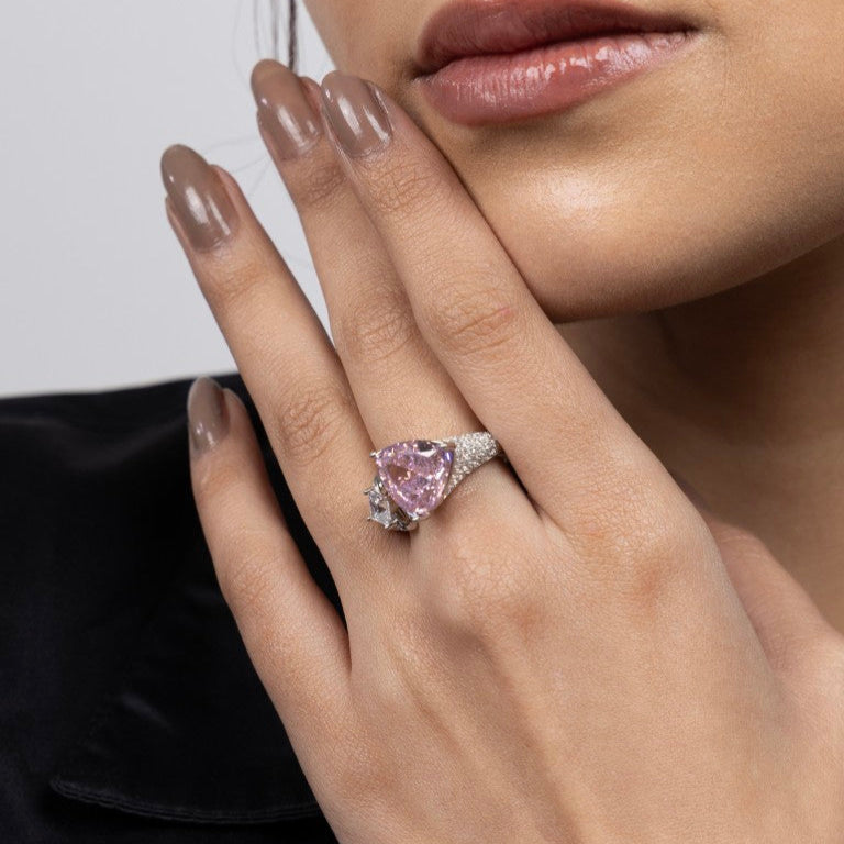 Pink Blossom Dual-Stone Ring