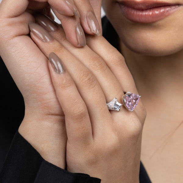 Pink Blossom Dual-Stone Ring