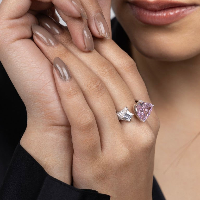 Pink Blossom Dual-Stone Ring