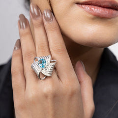 Azure Wave Statement Ring