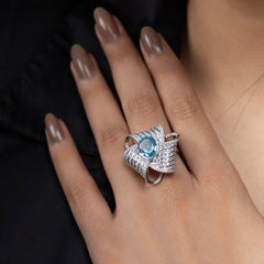 Azure Wave Statement Ring
