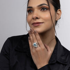 Azure Wave Statement Ring