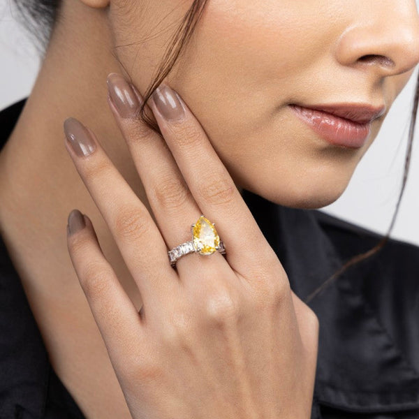 Golden Radiance Pear-Cut Ring