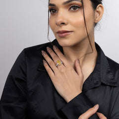Golden Radiance Pear-Cut Ring