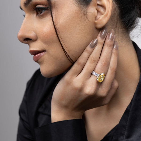 Golden Radiance Pear-Cut Ring