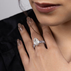 Radiant Dewdrop Solitaire Ring