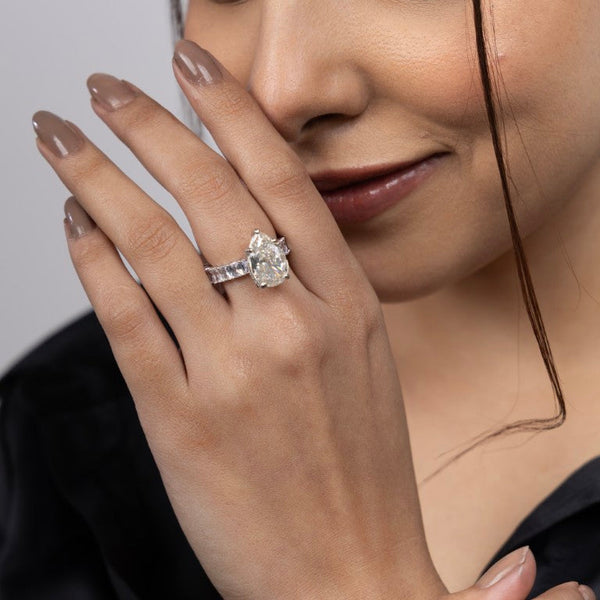 Radiant Dewdrop Solitaire Ring