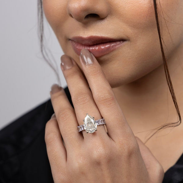 Radiant Dewdrop Solitaire Ring