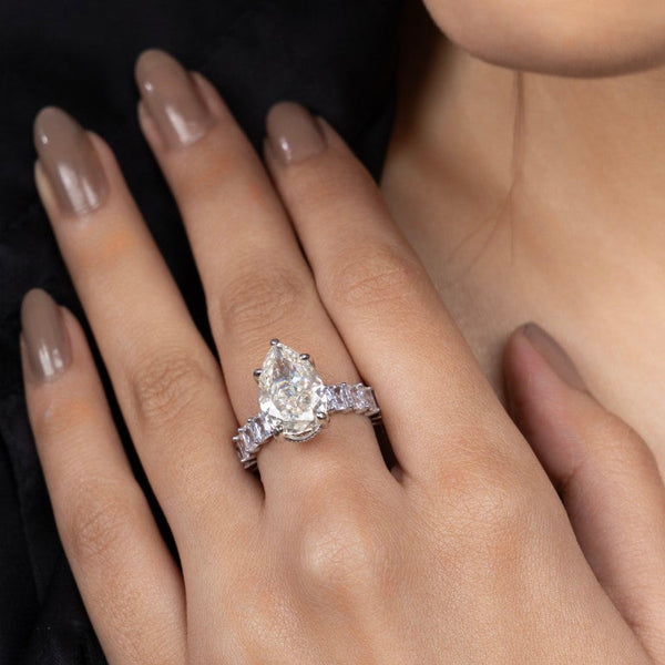 Radiant Dewdrop Solitaire Ring