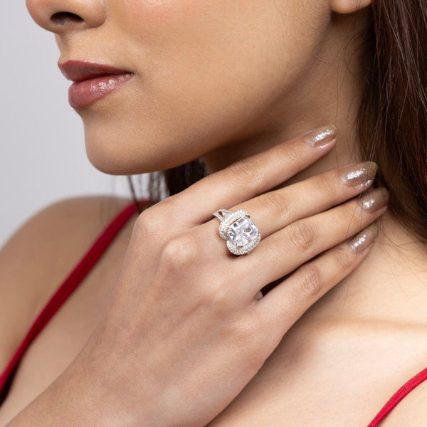 Radiant Cushion Halo Ring