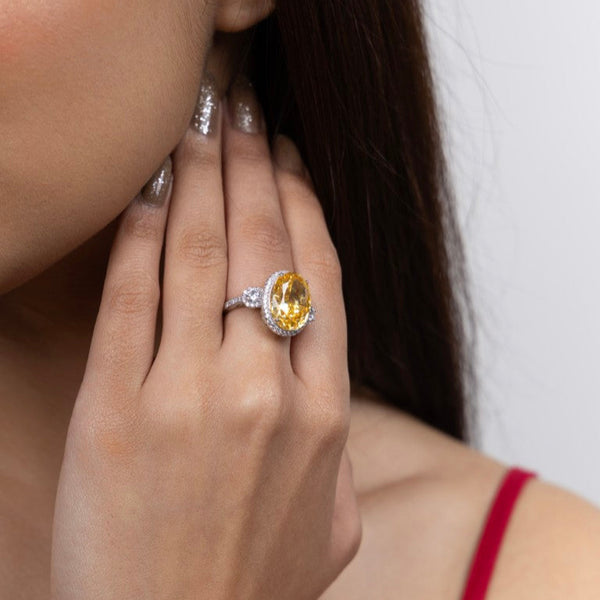Golden Glow Halo Ring