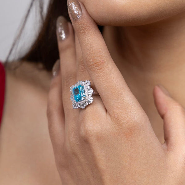 Aqua Radiance Eternity Ring