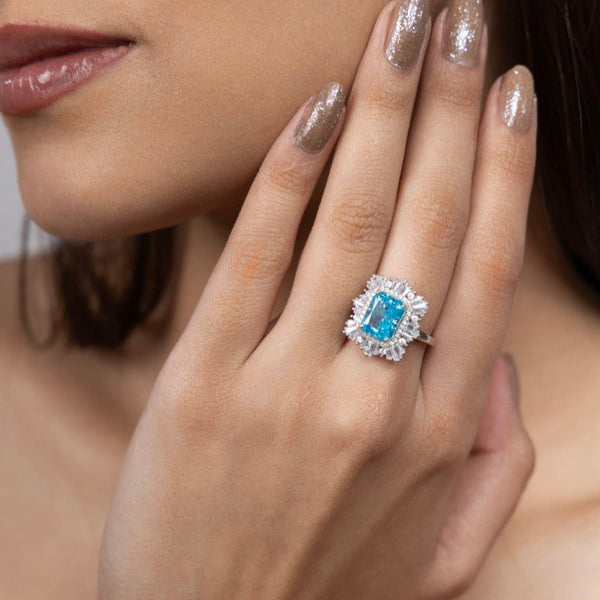 Aqua Radiance Eternity Ring