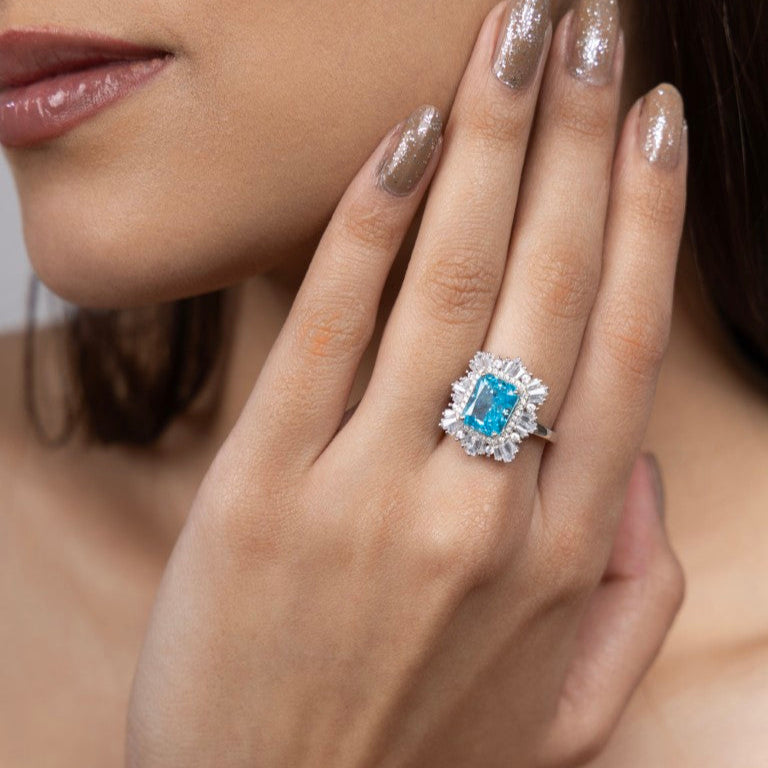 Aqua Radiance Eternity Ring