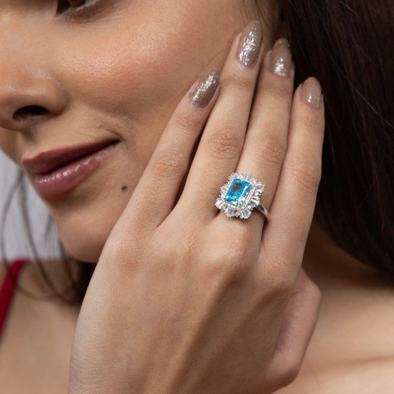 Aqua Radiance Eternity Ring