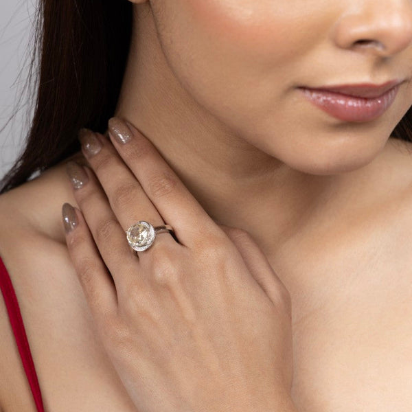 Golden Radiance Solitaire Ring