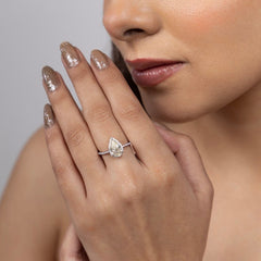 Radiant Pear Halo Ring