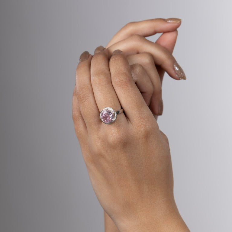 Blush Spark Halo Ring