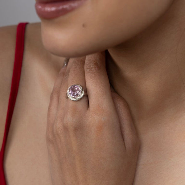 Blush Spark Halo Ring