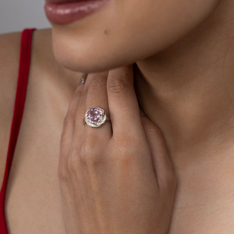 Blush Spark Halo Ring
