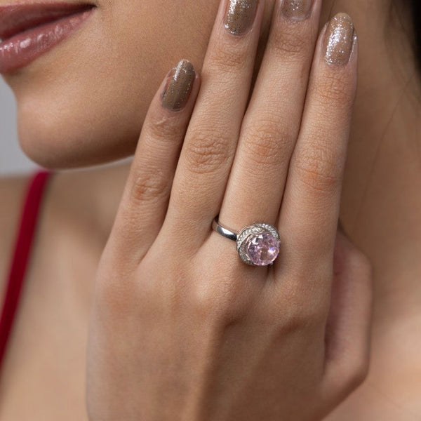 Blush Spark Halo Ring
