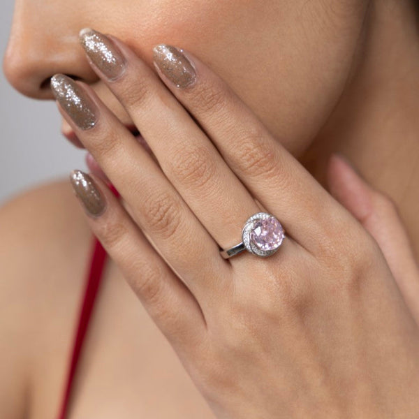 Blush Spark Halo Ring