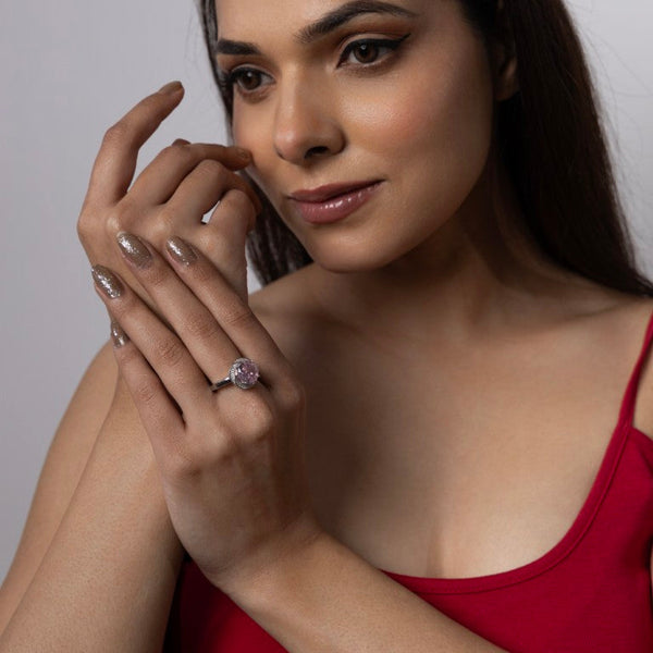 Blush Spark Halo Ring