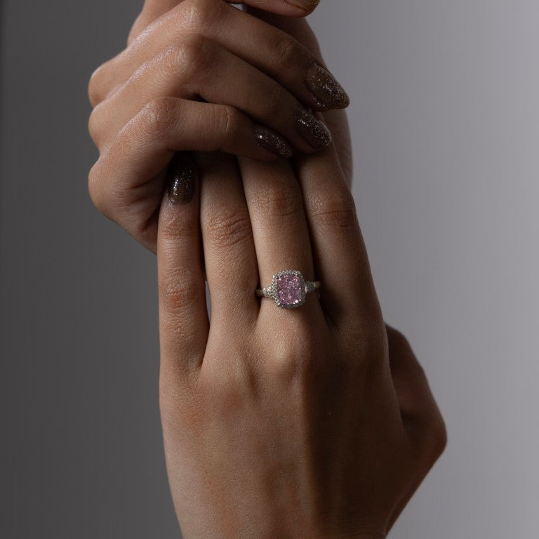 Blush Radiance Halo Ring