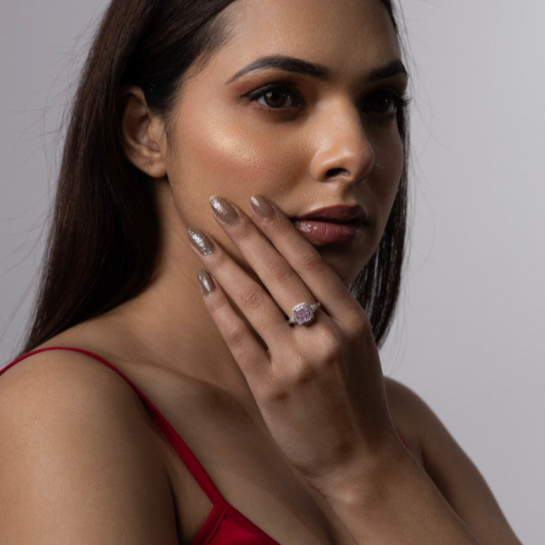 Blush Radiance Halo Ring