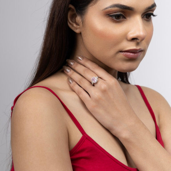 Blush Radiance Halo Ring